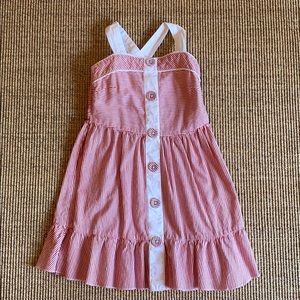 Red and white striped dress